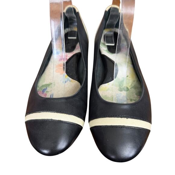 Born Devorah Womens Black Ivory Leather Slip On Ballet Flats Loafers Shoes sz 8 - Picture 6 of 16